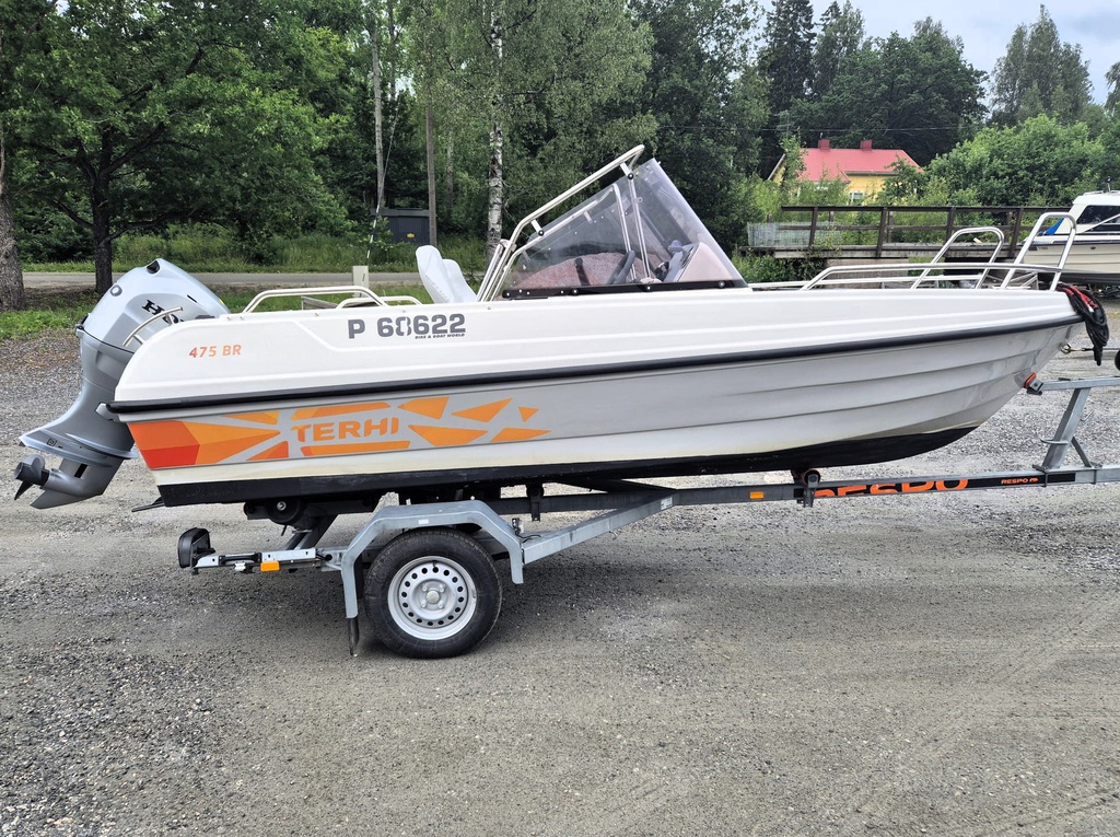 Terhi 475 BR + Honda BF50 + traileri